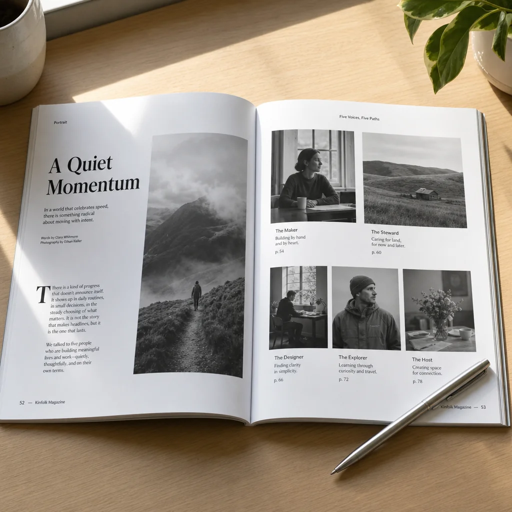 Editorial feature spread of landscape photography